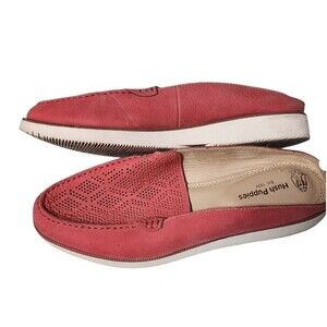 Hush Puppies Chowchow Coral Mules Size 10 Leather Comfort